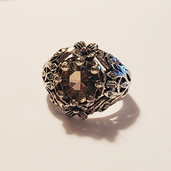 New STERLING SILVER plated AMETHYST VICTORIAN VINTAGE SZ 7 - Picture 3 of 7